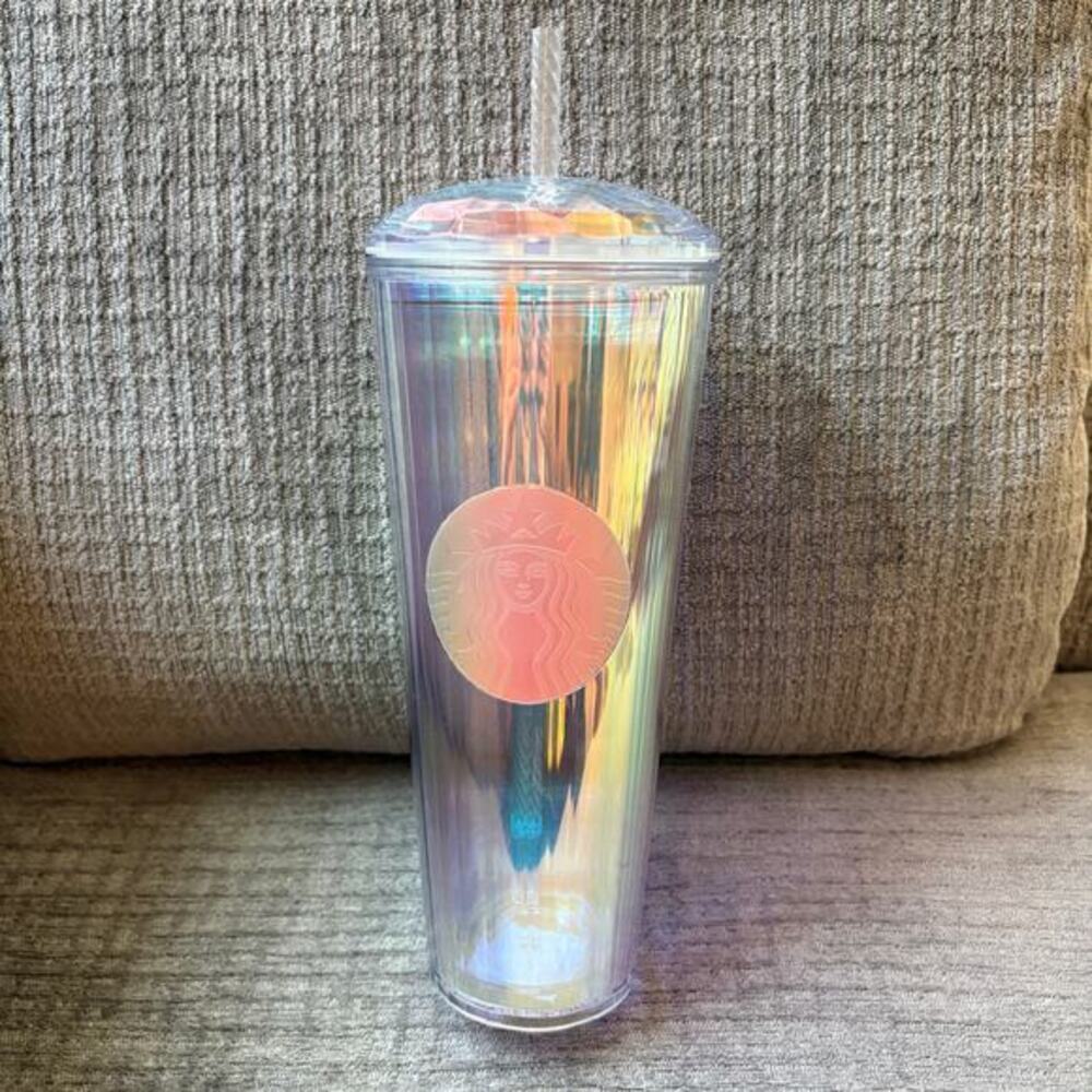 Starbucks Collectible Iridescent Kaleidoscope Unicorn Dome Lid Tumbler 24oz